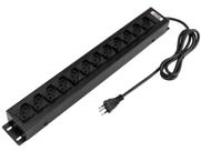 Régua Extensora com Fusível de Proteção - Adaptador 12 Tomadas Bivolt - Force Line