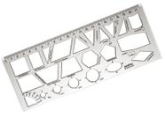 Régua Formas Geométricas Cristal 21cm Waleu