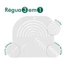 Régua gabarito curva quadrado caixa leite canto mitrado 20cm (transparente)