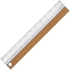 Régua metálica VORIGY 30 cm em aço inoxidável com base de cortiça