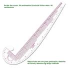 Régua Multifuncional De 58cm X 40cm Para Design De Costura De Decote E Cavas Com Escala Integrada
