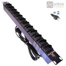 Régua padrão rack 19 pol. 1u 12 tomadas retas até 10 amperes - 127/220v - cabo 1,2m - preto