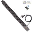 Régua padrão rack 19 pol. 1u 8 tomadas diagonal até 10 amperes - 127/220v - cabo 1,2m - preto