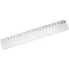 Régua Plástica Cristal 20CM com Apoio de Dedos - Pacote com 25 Unidades