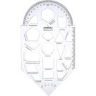 Regua Plastica Geometria Gabarito Cristal