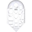 Régua Plástica Geometria Gabarito Cristal - Pacote com 10 Unidades Régua Plástica Geometria Gabarito Cristal - Pacote com 10 Unidades