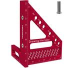 Régua quadrada para carpintaria ViewReal 22,5-90 graus com pino angular