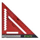 Régua quadrada triangular em liga de alumínio com nível vermelho 20x28 cm Régua quadrada triangular em liga de alumínio com nível vermelho 20x28 cm