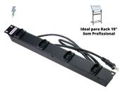 Regua Rack 4 Tomadas Extensão Som Profissional Bivolt 10a