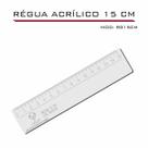 Régua Reta Acrílica 15 cm Transparente Desenho Técnico Fenix