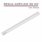 Régua Reta Acrílica 50 cm Transparente Desenho Técnico Fenix