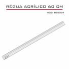 Régua Reta Acrílica 60 cm Transparente Desenho Técnico Fenix
