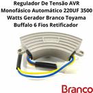 Regulador De Tensão AVR Monofásico Automático 220UF 3500 Watts Gerador Branco Toyama Buffalo 6 Fios Retificador