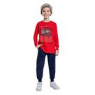 Rei Rex Camiseta Manga Longa Dinossauro Vermelho