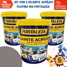 Rejunte Acrílico Platina 1Kg - Fortaleza - Kit com 3 unidades