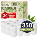 Reli de papel higiênico. Bambu de 3 camadas, 24 rolos Jumbo, 350 folhas