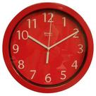 Relógio 6718 de Parede Alumínio 25 cm Vermelho Vidro Herweg