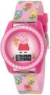 Relógio Accutime Peppa Pig digital rosa com alça floral ajustável