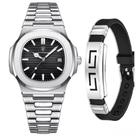 Relógio Aço Metálico Masculino Poedagar + Pulseira Silicone