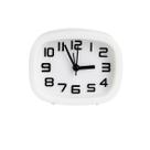 Relógio Analógico de Mesa 8x10cm Retangular Plástico Hk Cor:Branco