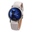 Relógio analógico de quartzo feminino Oktime Mysterious Black Cat de material sintético