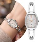 Relógio Analógico Feminino Prata com Caixa e Pulseira de Aço Inoxidável à Prova D Água Quadrado Luxo Elegante Fashion Condor