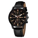 Relógio analógico ponteiro Preto pulseira Couro Quartzo Relógio analógico ponteiro Preto pulseira Couro Quartzo