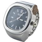 Relógio Anel Fashion Regulável Elástico Aço Quartz Analógico