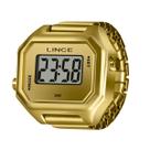 Relógio anel lince feminino dourado digital ldgm066l22 c2kx