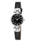 Relógio Anne Klein 109443BKBK feminino em couro prateado