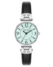 Relógio Anne Klein, pulseira de couro feminina, azul aqua, 30 m, resistente à água