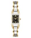 Relógio Anne Klein, pulseira feminina de dois tons, mostrador preto