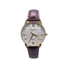 Relógio Atlantis Feminino Dourado Couro Resistente Água 50m Cor Do Mostrador:Branco