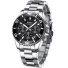 Relógio BIDEN Chronograph Black em aço inoxidável para homens