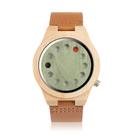 Relógio BOBO BIRD, masculino, madeira de bambu, 12 furos, pulseira de couro