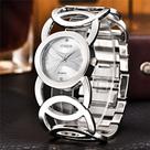 Relógio Bracelete Feminino Luxo Xinew Aço Inoxidável Analógico Quartzo