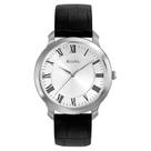 Relógio Bulova Classic de quartzo de 3 mãos para homens com couro preto