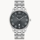 Relógio bulova classic masculino prateado 96b261