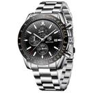 Relógio BY BENYAR Chronograph Analog Quartz para homens em aço inoxidável