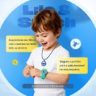 Relogio Caixa Colar + Infantil Digital Azul Led presente menina pulseira ajustavel silicone crianca protecao uv