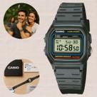 Relógio Casio Digital W591VQ Preto Resina Vintage com Alarme, Luz LED Resistência à Água 50 Metros Cronômetro Luz LED