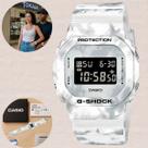 Relógio Casio G-Shock Feminino Masculino Quadrado Resistente Choques Prova Dágua 20 ATM Digital Frozen Forest Camuflagem DW-5600GC-7DR