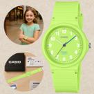 Relógio Casio Infantil Juvenil Escolar Leve Casual Meninos Meninas LQ-24B-3B Preto Pulseira Ecológica Resistente à Água Verde