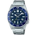 Relógio CASIO masculino analógico prata azul MTD-135D-2AVDF