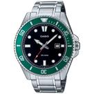 Relógio CASIO masculino analógico prata verde MDV-107D-3AVDF