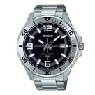 Relógio CASIO masculino analógico preto prata MTC-100D-1BVDF