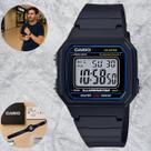 Relógio Casio Masculino Digital Quadrado Prova Dagua 50 Metros Esportivo Preto W-217H