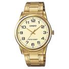 Relógio CASIO masculino dourado analógico MTP-V001G-9BUDF