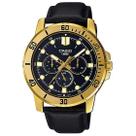 Relógio CASIO masculino dourado couro MTP-VD300GL-1EUDF