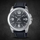 Relogio Casio Masculino MTP-1314PL-8AV Couro Preto Mostrador Cinza Aco Inox Casual Resistente Água 50 ATM Relogio Casio Masculino MTP-1314PL-8AV Couro Preto Mostrador Cinza Aco Inox Casual Resistente Água 50 ATM